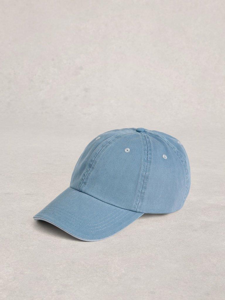 Baseball Cap Cotton in MID BLUE - FLAT FRONT