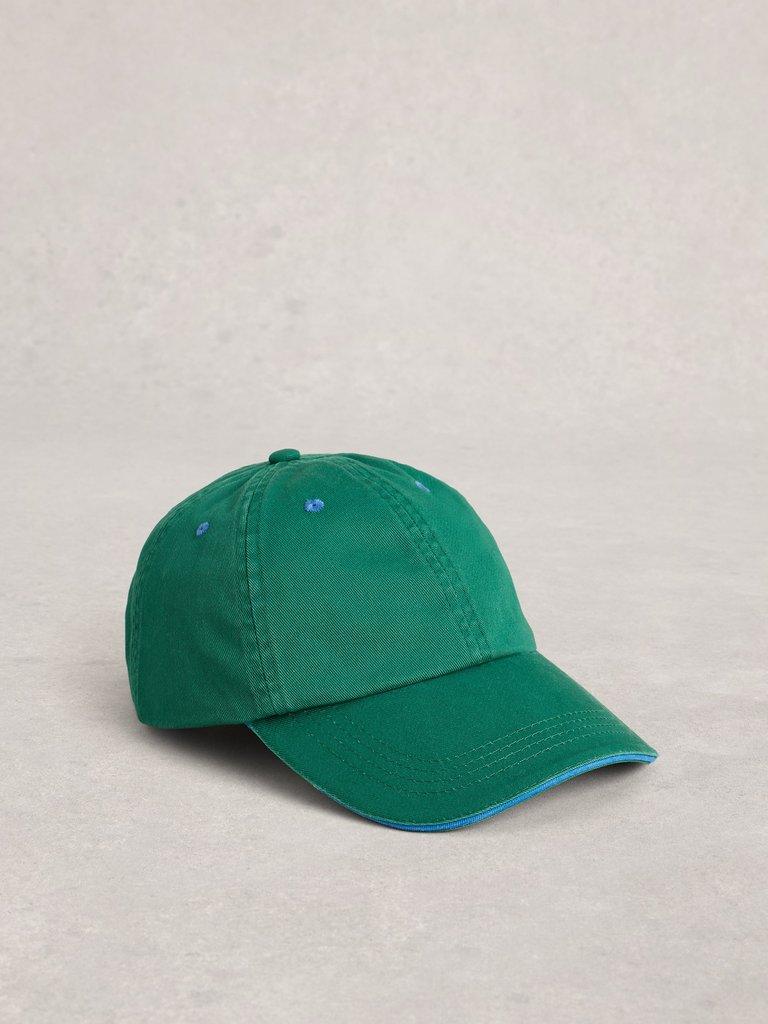 Baseball Cap Cotton in MID GREEN - FLAT FRONT