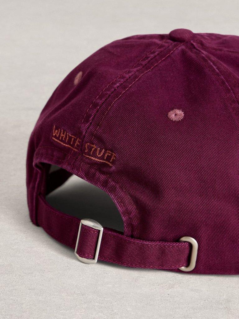 Baseball Cap Cotton in MID PURPLE - FLAT DETAIL