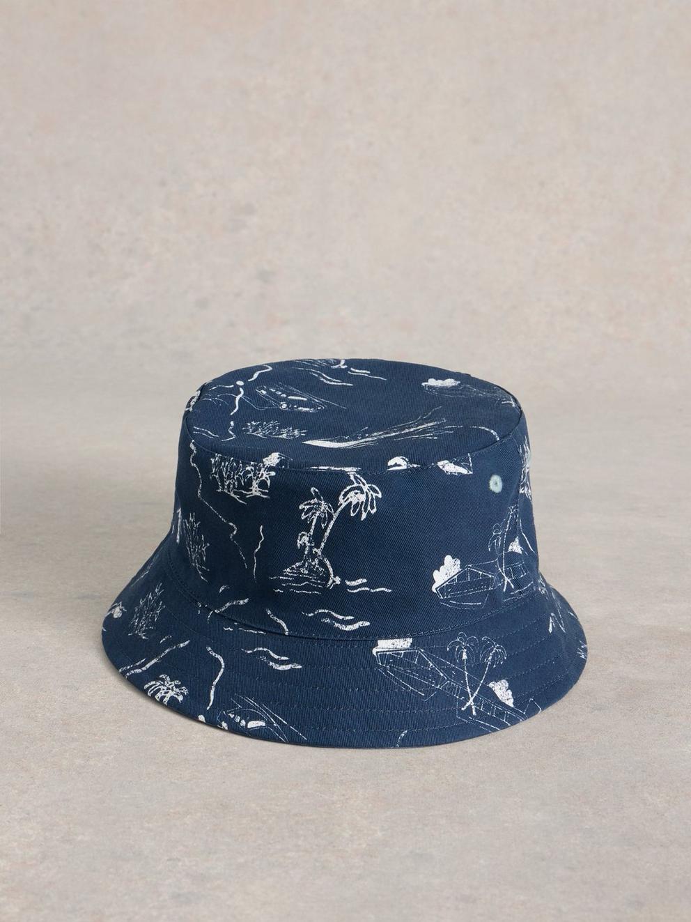 Bucket Hat Reversible in NAVY PR - FLAT FRONT