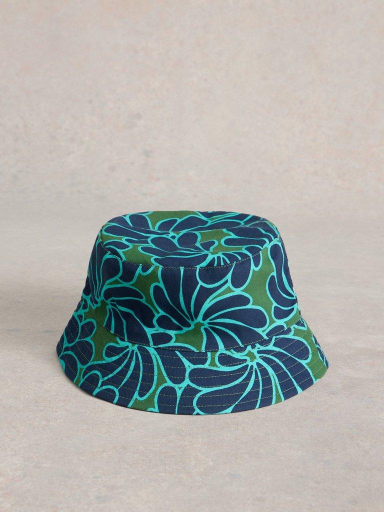 Printed Bucket Hat in GREEN MLT - FLAT FRONT