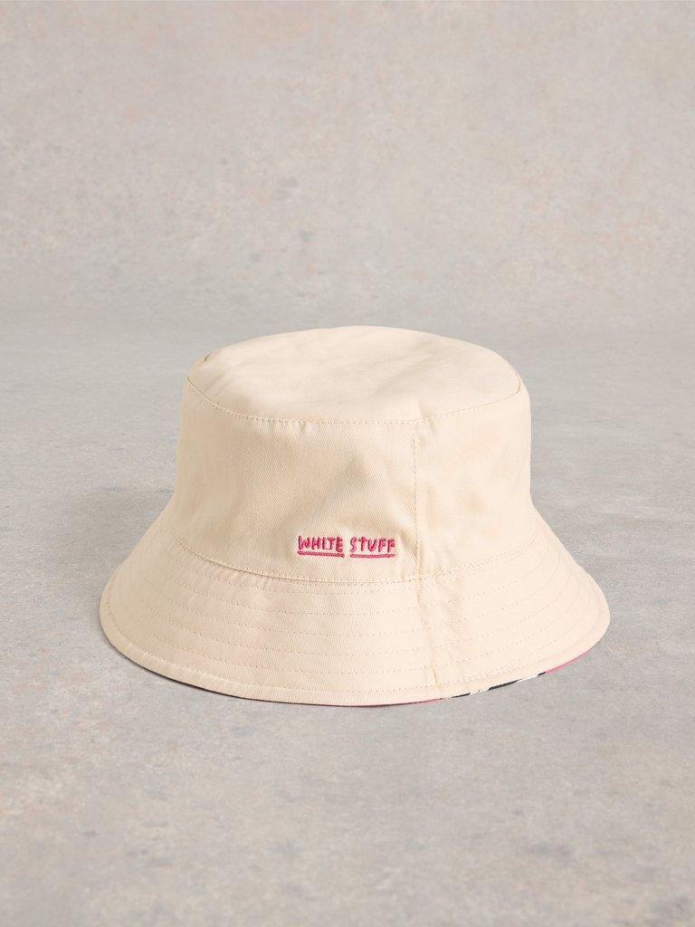 Printed Bucket Hat in PINK MLT - FLAT BACK