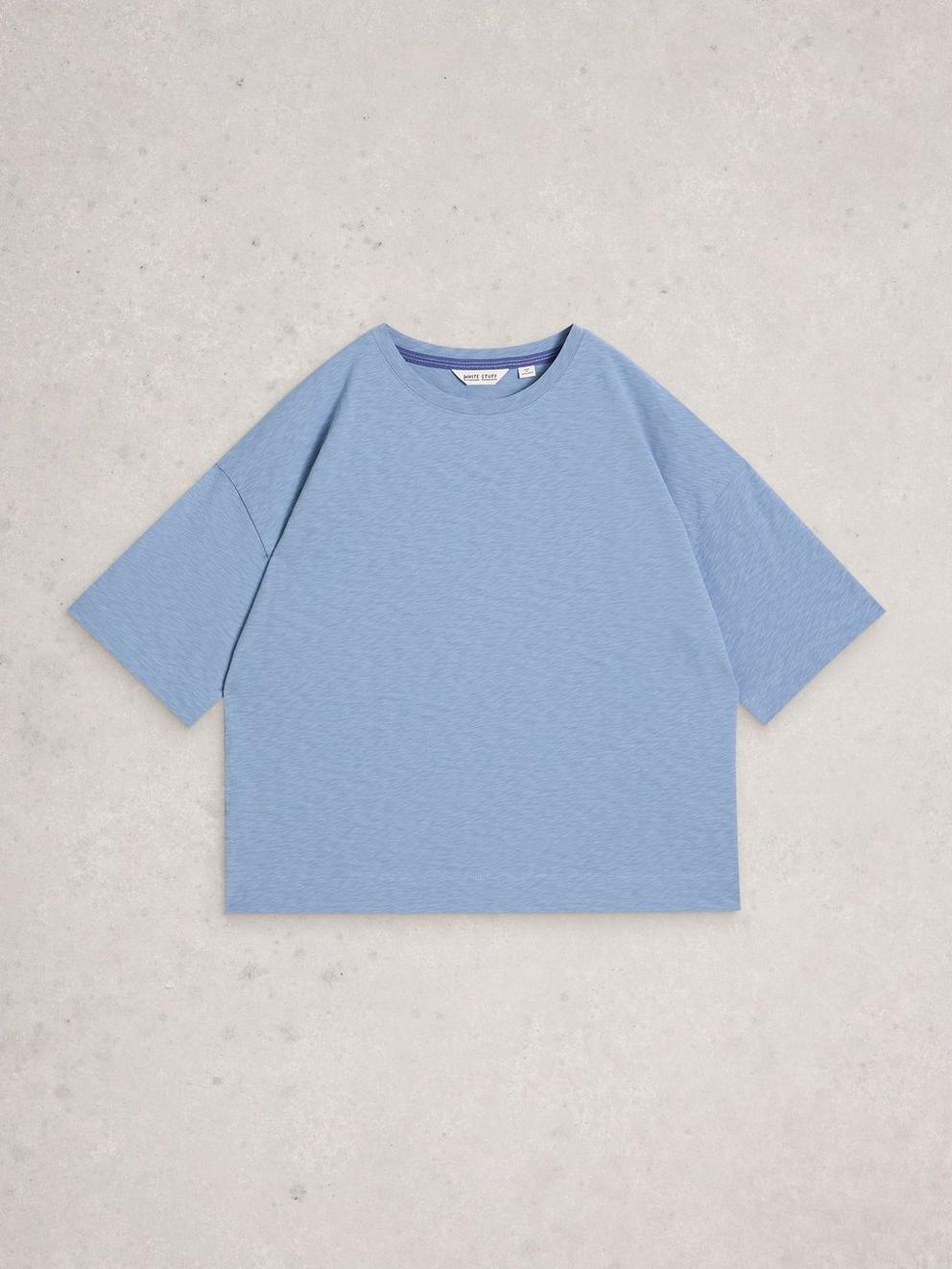 KATYA TEE in MID BLUE - FLAT FRONT