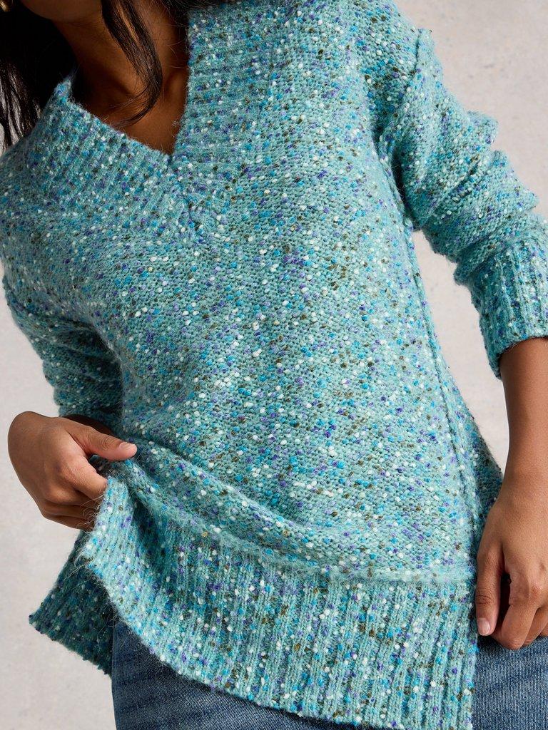 TILLY LONG SLEEVE JUMPER in MID BLUE - LIFESTYLE