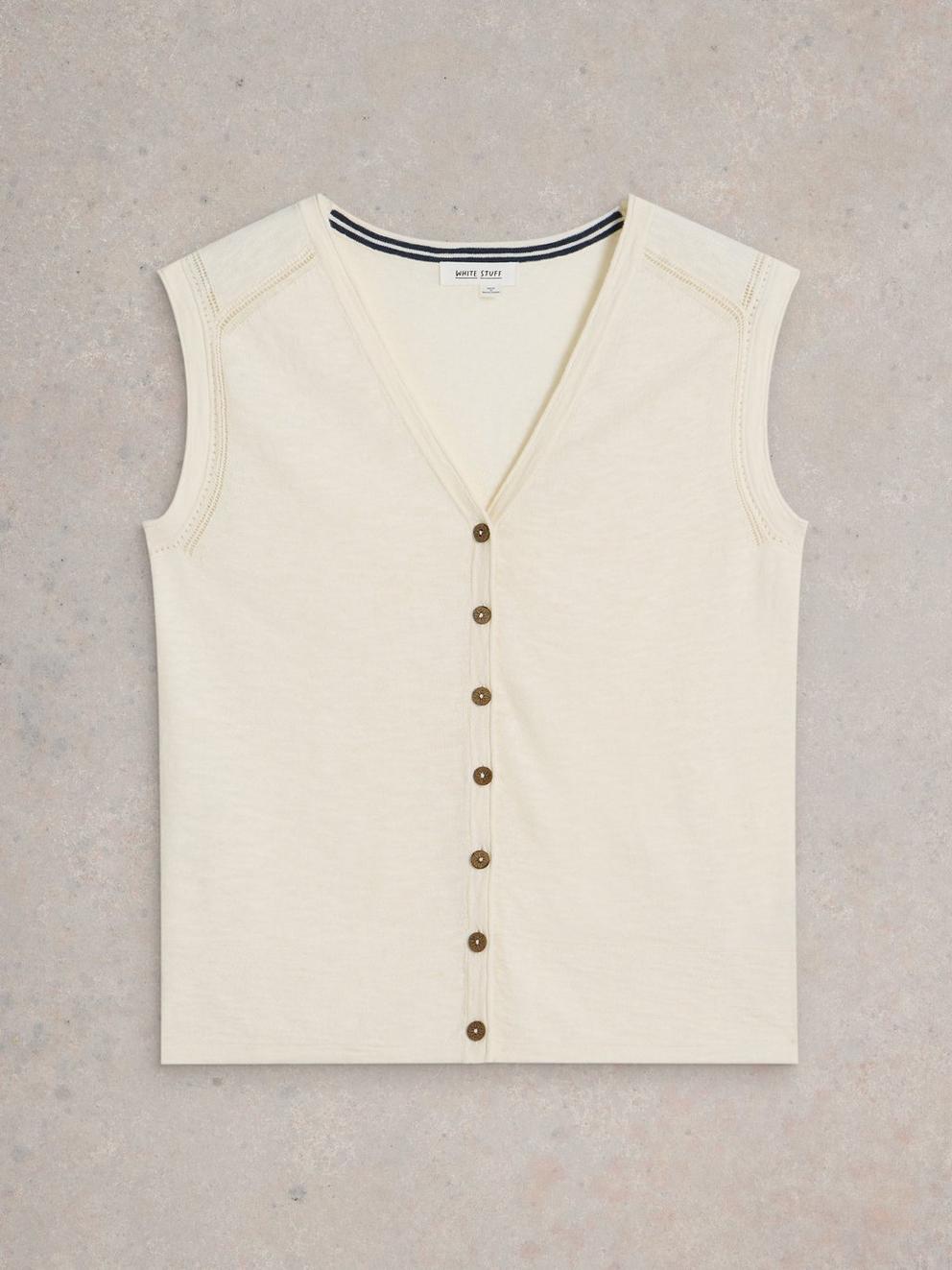 NARIA TANK LINEN BLEND in NAT WHITE - FLAT FRONT