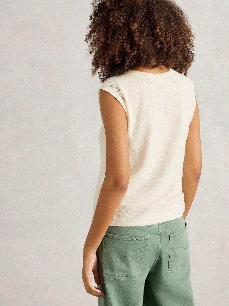 NARIA TANK LINEN BLEND in NAT WHITE - MODEL BACK