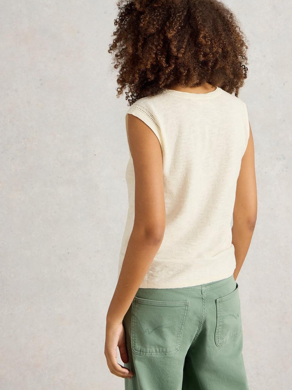 NARIA TANK LINEN BLEND in NAT WHITE - MODEL BACK