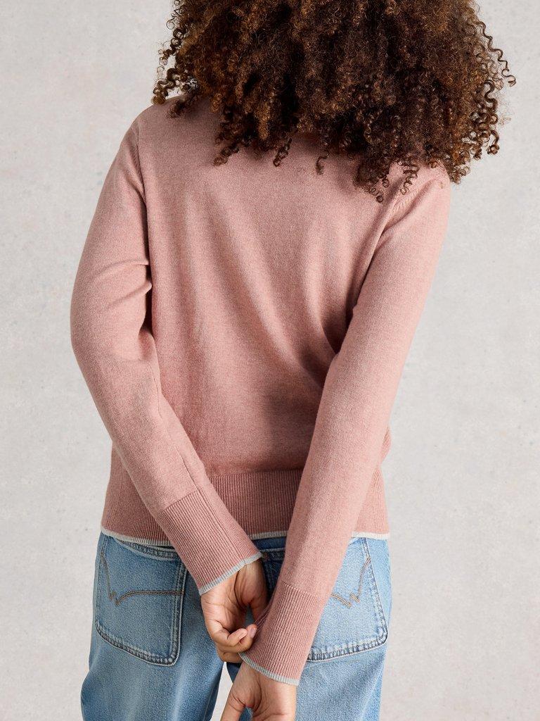KATIE JUMPER in DUS PINK - MODEL BACK