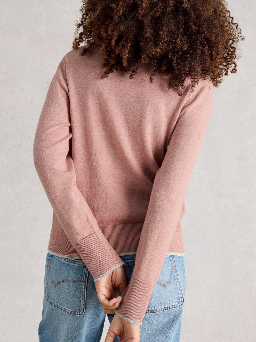 KATIE JUMPER in DUS PINK - MODEL BACK