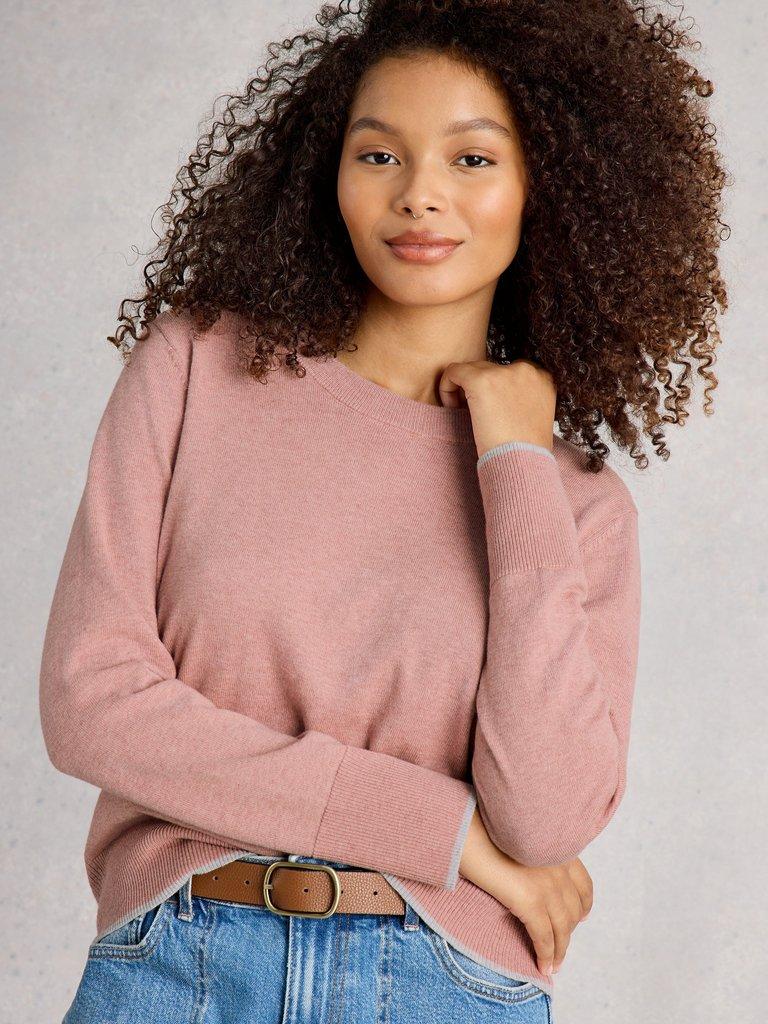 KATIE JUMPER in DUS PINK - MODEL DETAIL