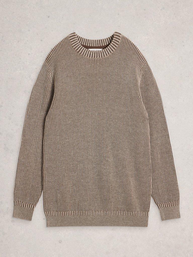 Plated Crew Neck in NAT MLT - FLAT FRONT