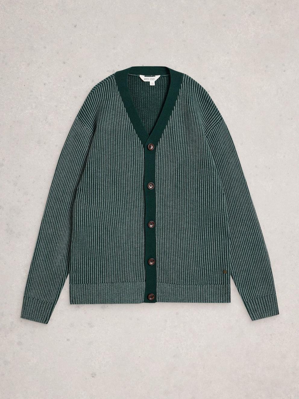 Plated Cardigan in BLUE MLT - FLAT FRONT