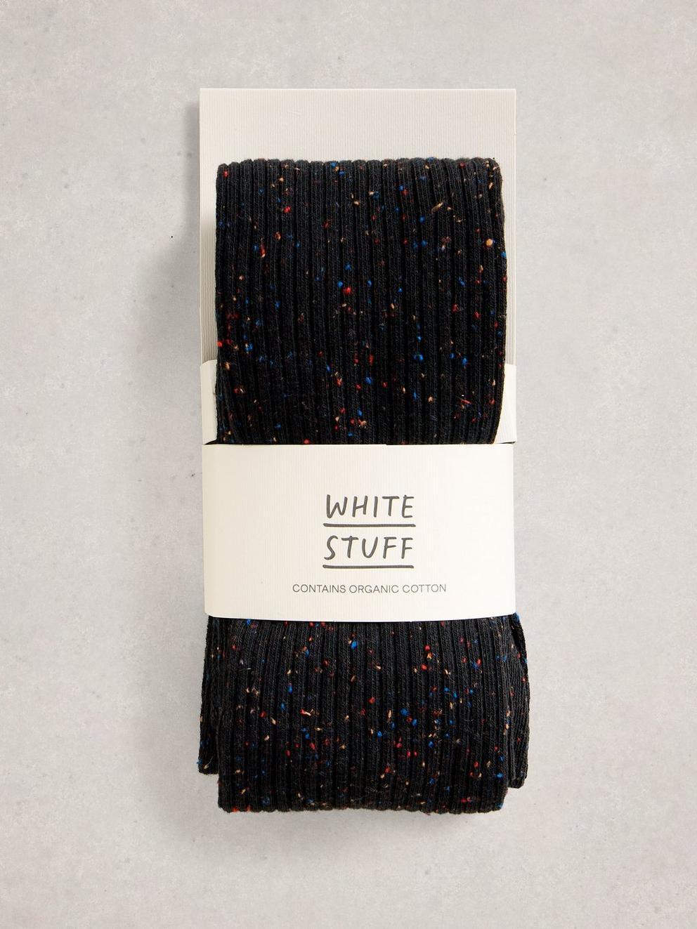 Womens Fiona Fleck Tights in BLK MLT - FLAT FRONT