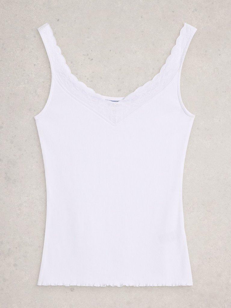 SEABREEZE SLEEVELESS VEST in BRIL WHITE - FLAT FRONT