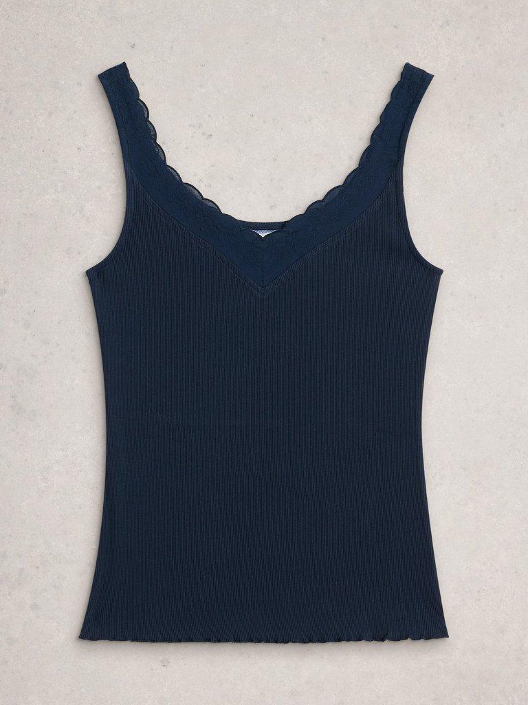SEABREEZE SLEEVELESS VEST in FR NAVY - FLAT FRONT
