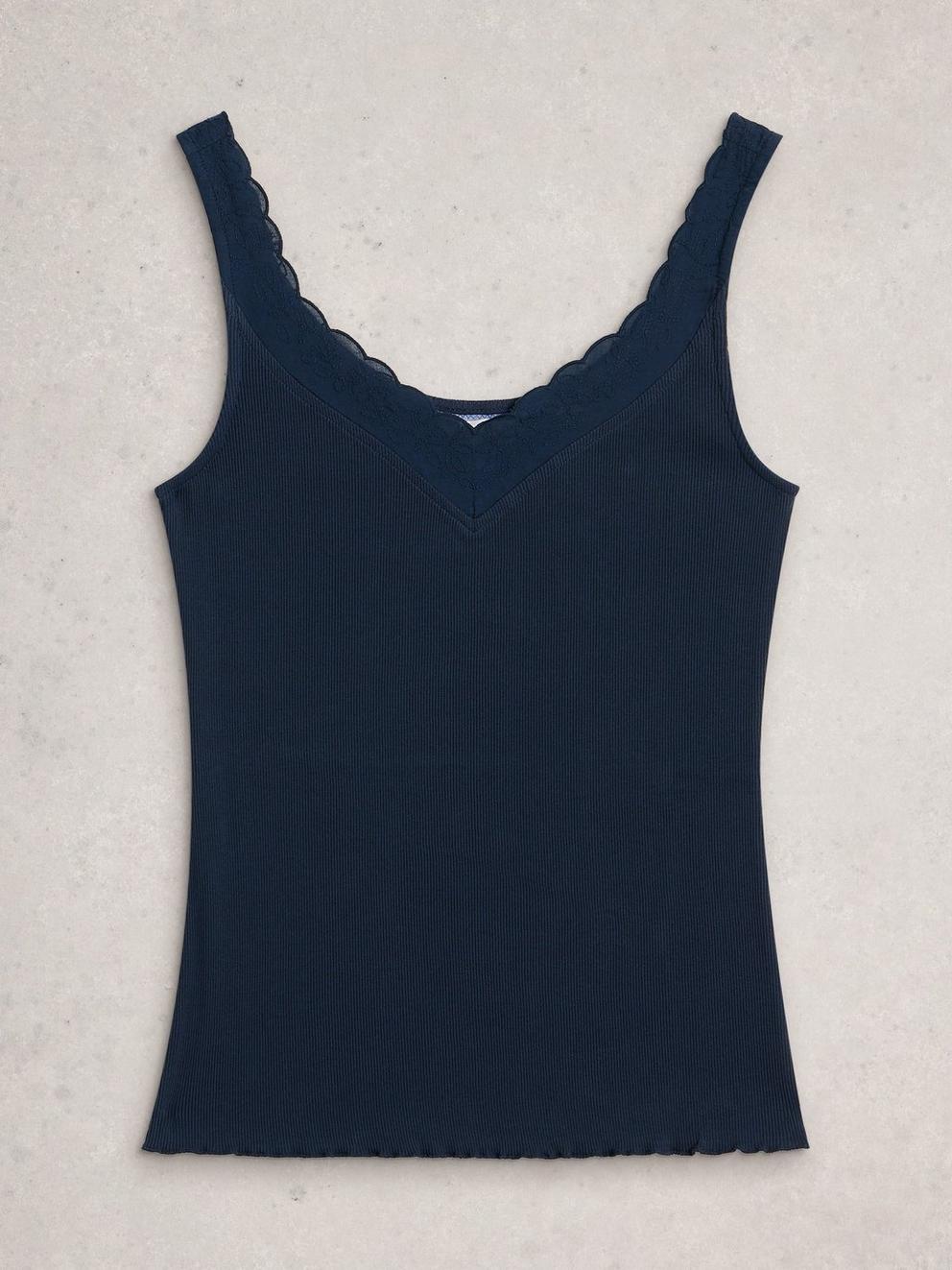 SEABREEZE SLEEVELESS VEST in FR NAVY - FLAT FRONT