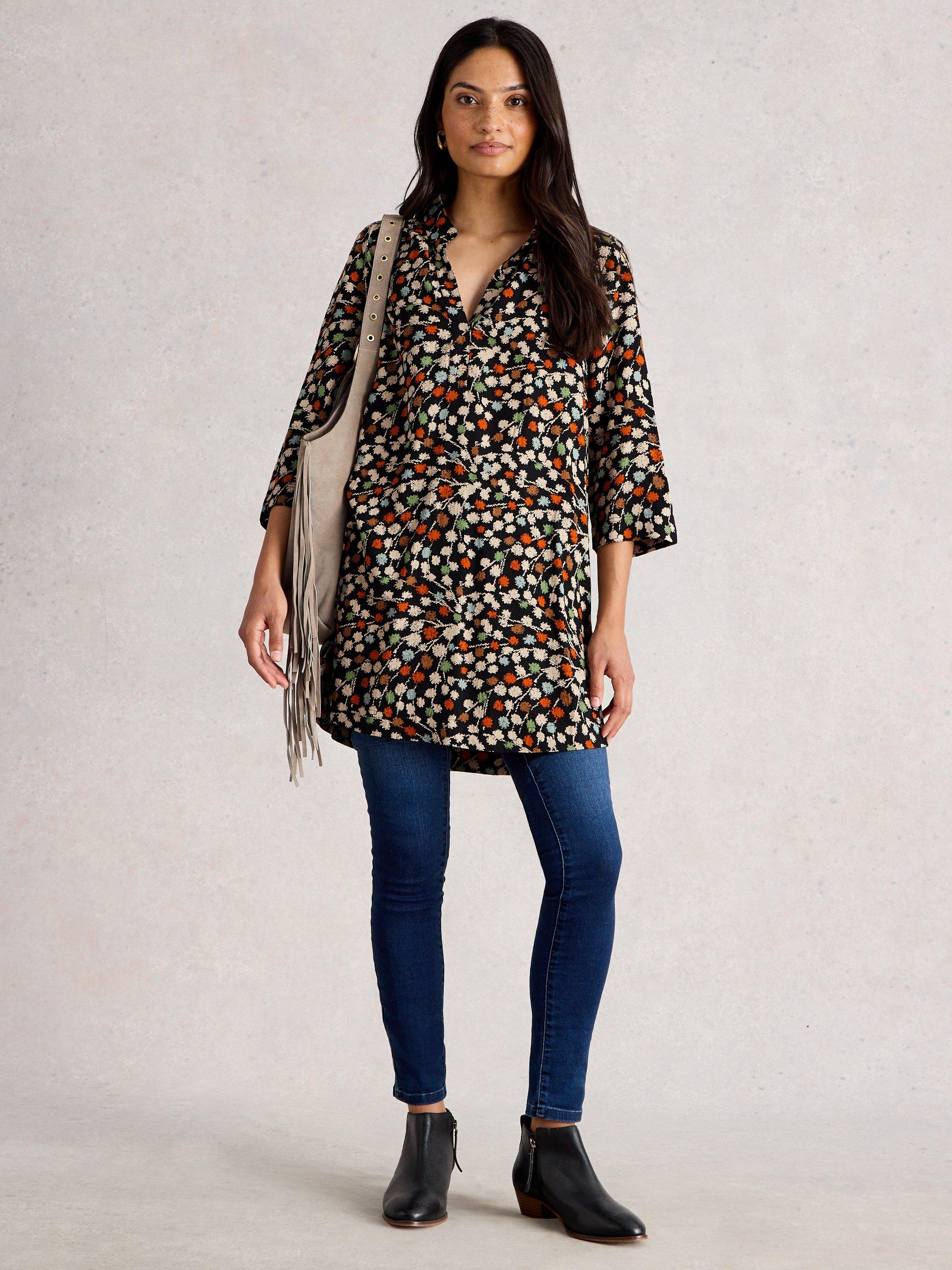 Blake Tunic in BLACK MULTI White Stuff