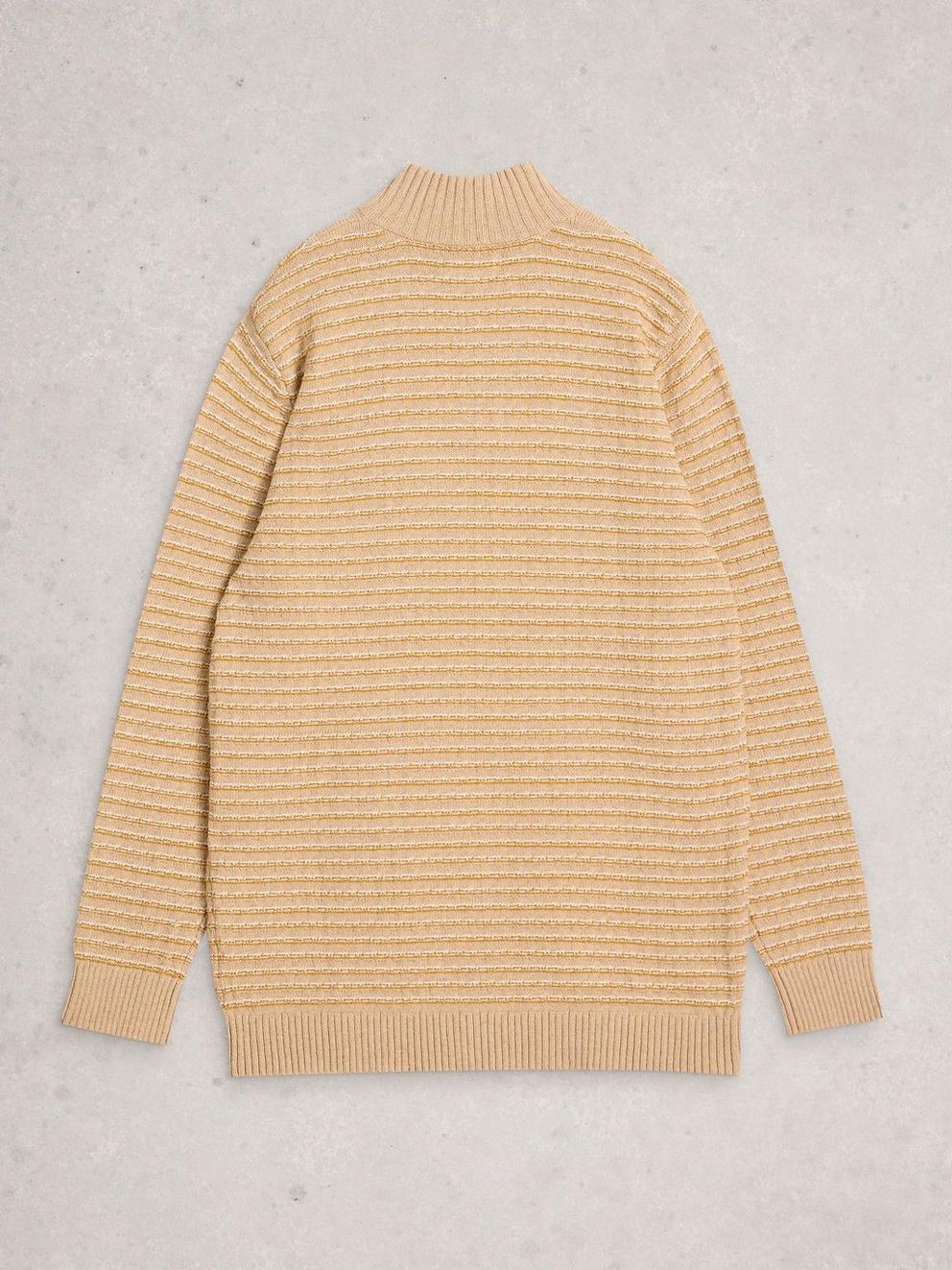 Textured Stripe Funnel in LIGHT TAN - FLAT BACK