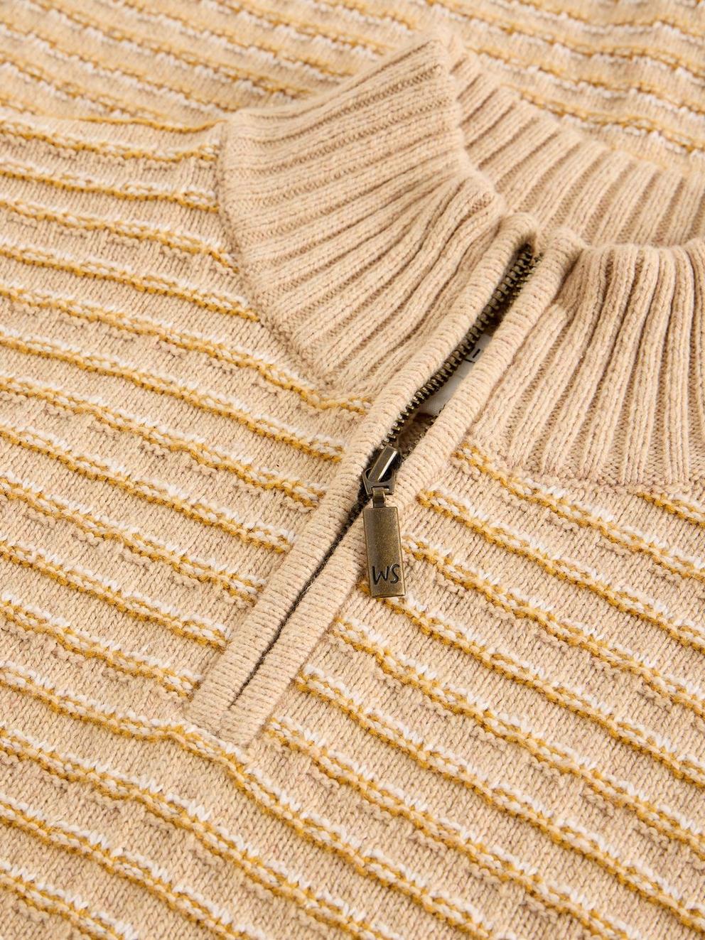 Textured Stripe Funnel in LIGHT TAN - FLAT DETAIL