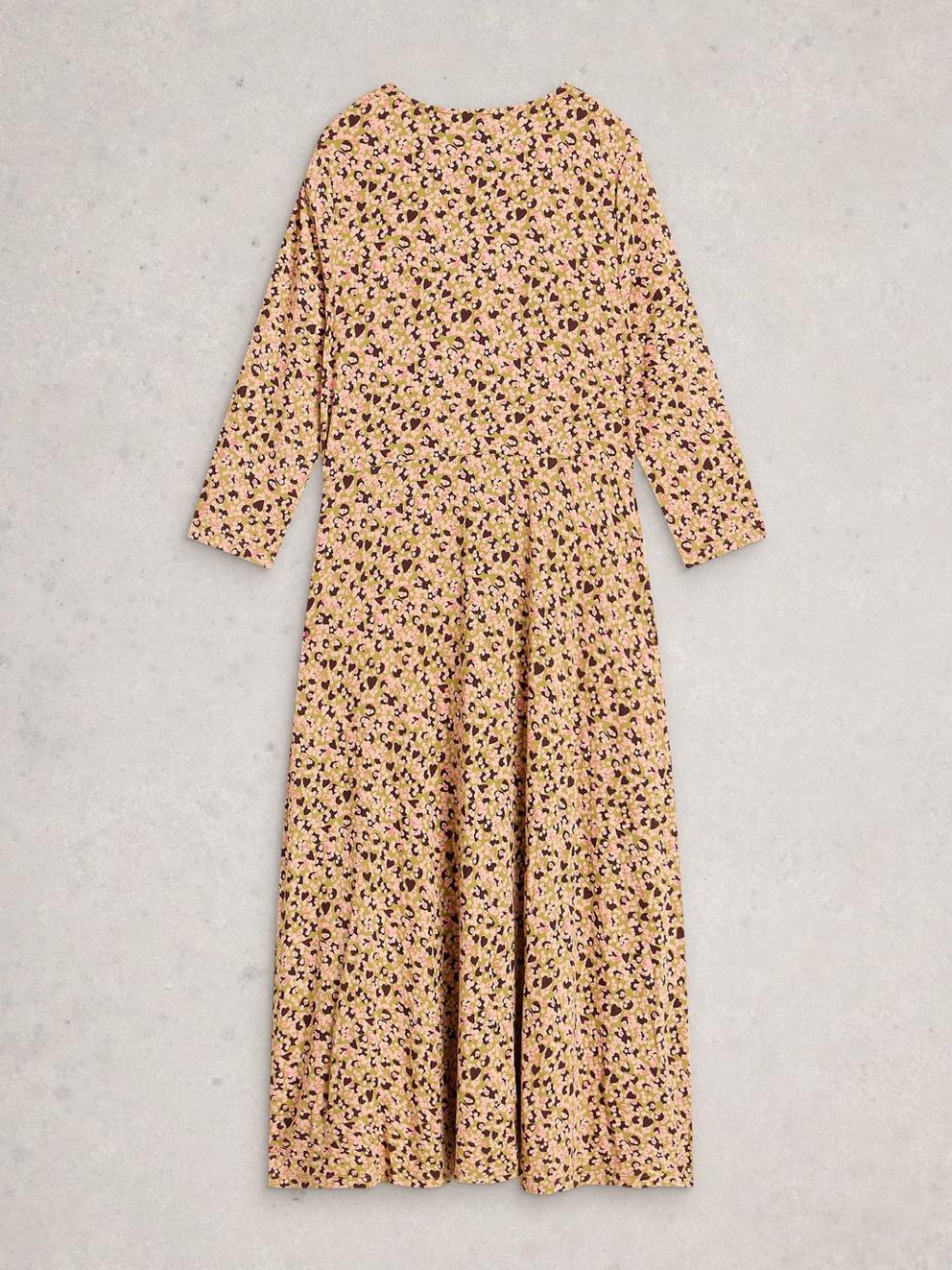 Grace Jersey Midi Dress in PLUM MLT - FLAT BACK