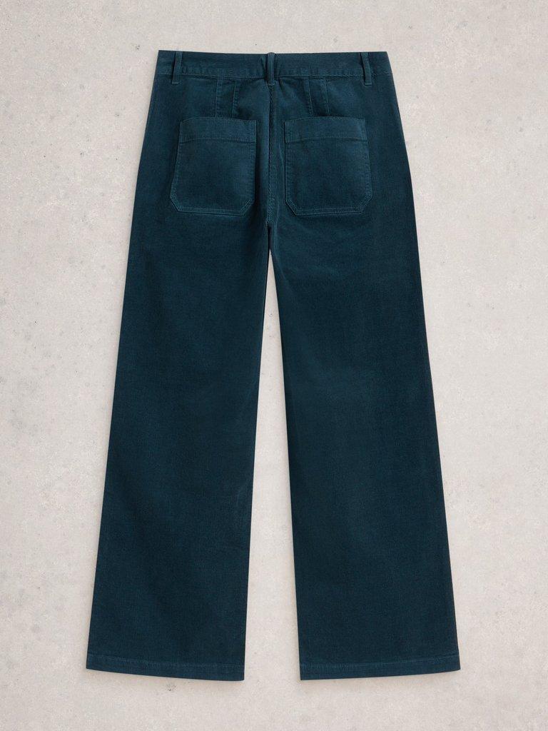 Ella Cord Wide Leg Trouser in DK BLUE - FLAT BACK
