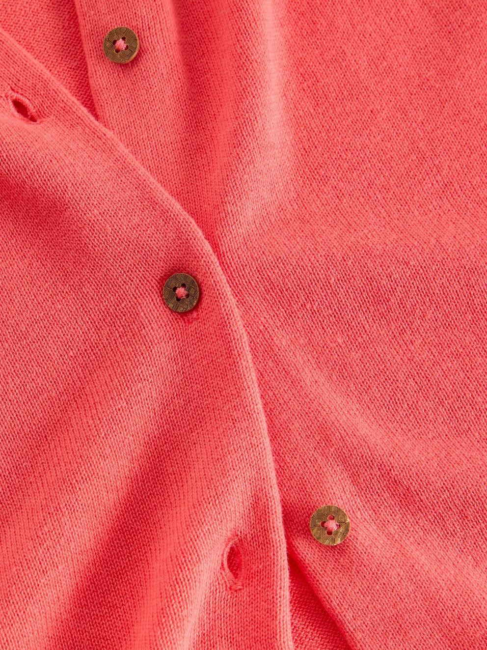 MILLIE CARDI in MID CORAL - FLAT DETAIL