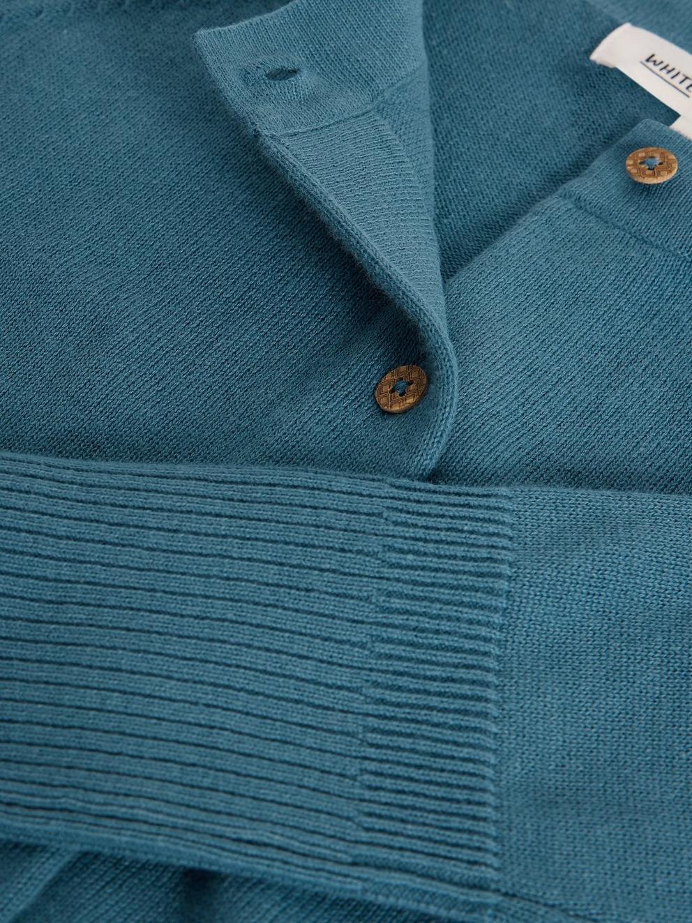 MILLIE CARDI in MID BLUE - FLAT DETAIL