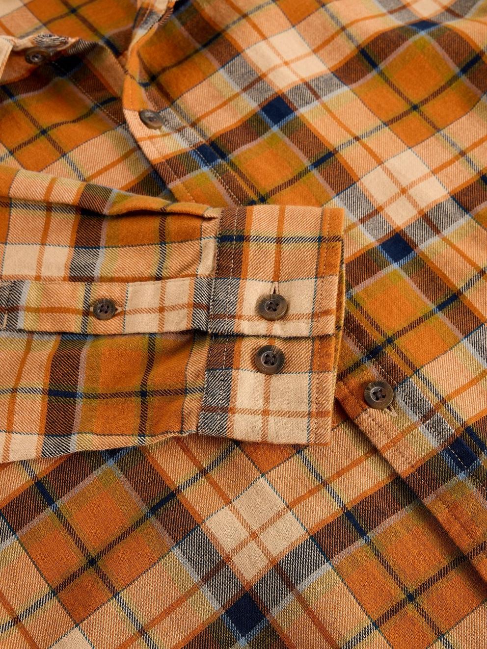 LS Check Shirt in ORANGE MLT - FLAT DETAIL