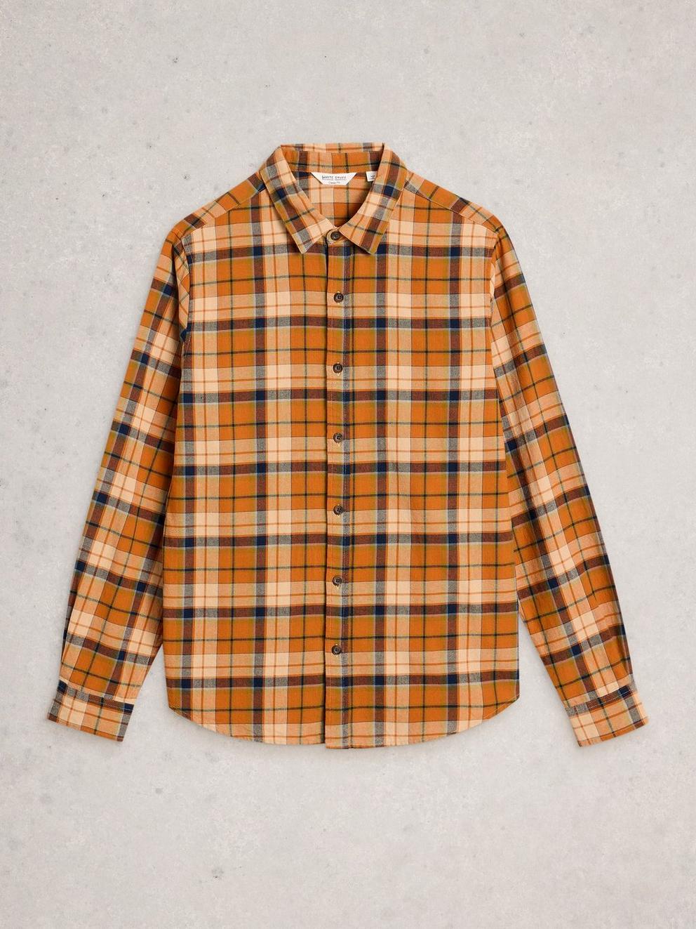 LS Check Shirt in ORANGE MLT - FLAT FRONT