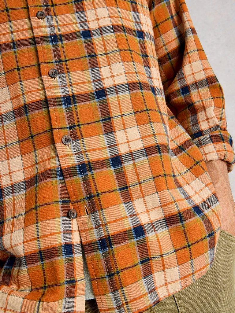 LS Check Shirt in ORANGE MLT - MODEL DETAIL