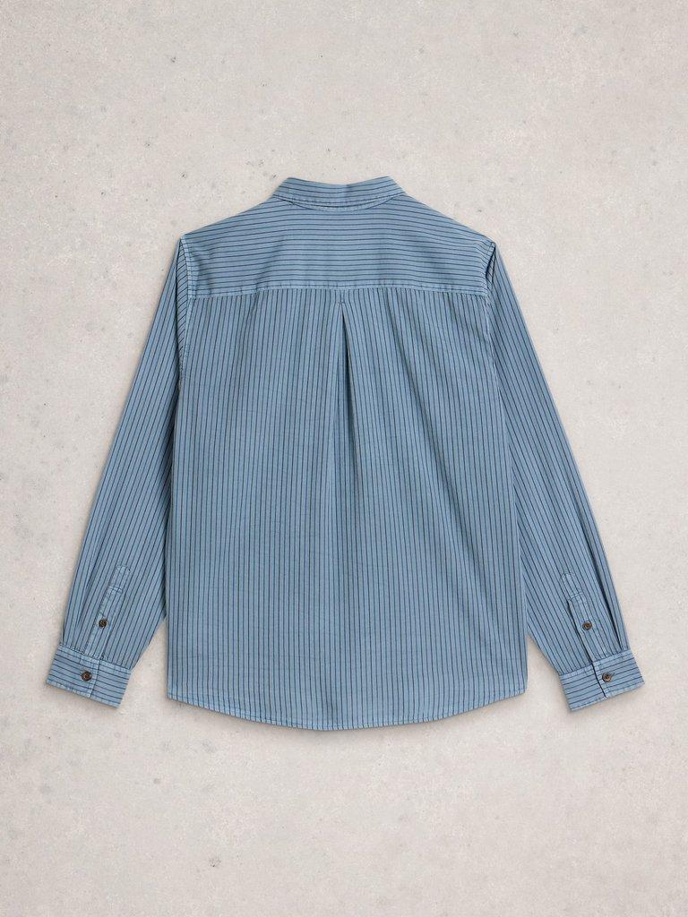 Stripe Twill Shirt in LGT BLUE - FLAT BACK