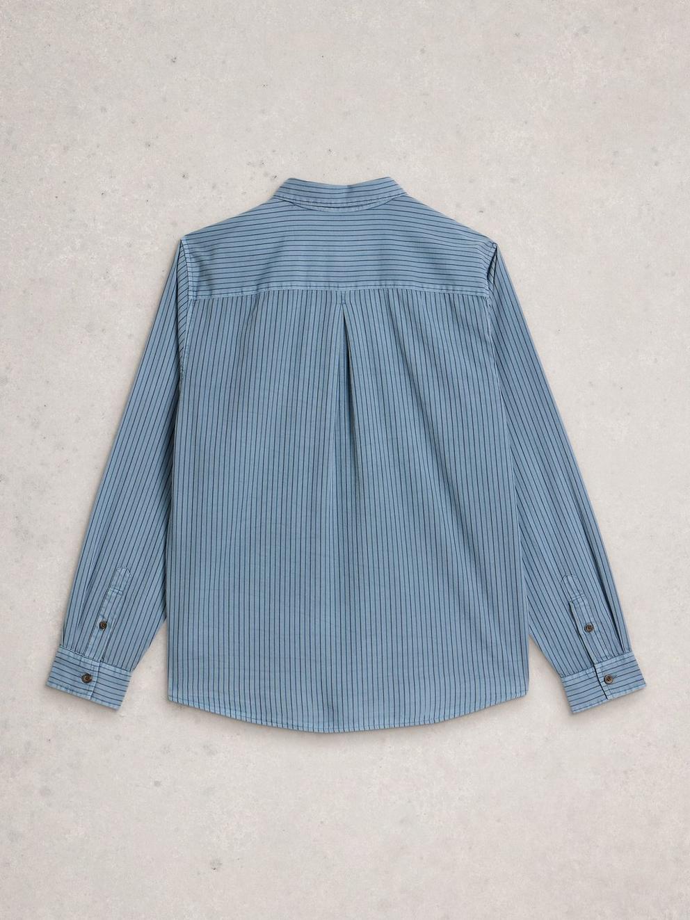 Stripe Twill Shirt in LGT BLUE - FLAT BACK
