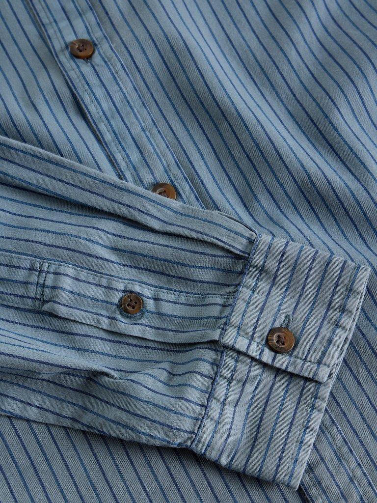 Stripe Twill Shirt in LGT BLUE - FLAT DETAIL
