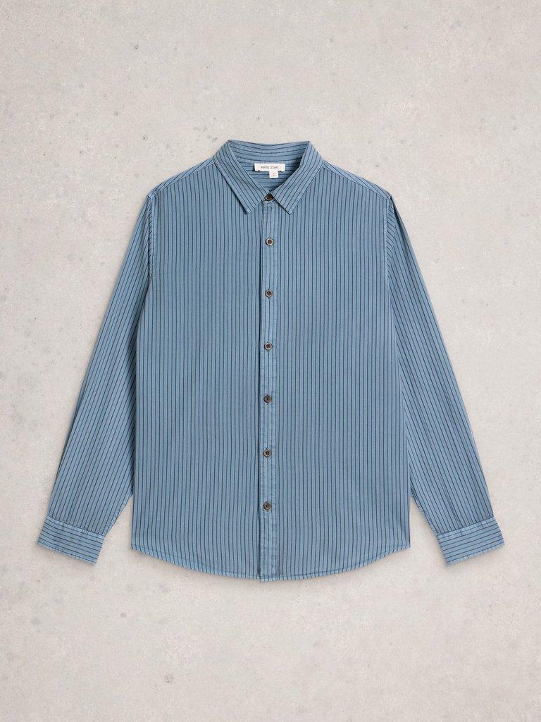 Stripe Twill Shirt in LGT BLUE - FLAT FRONT