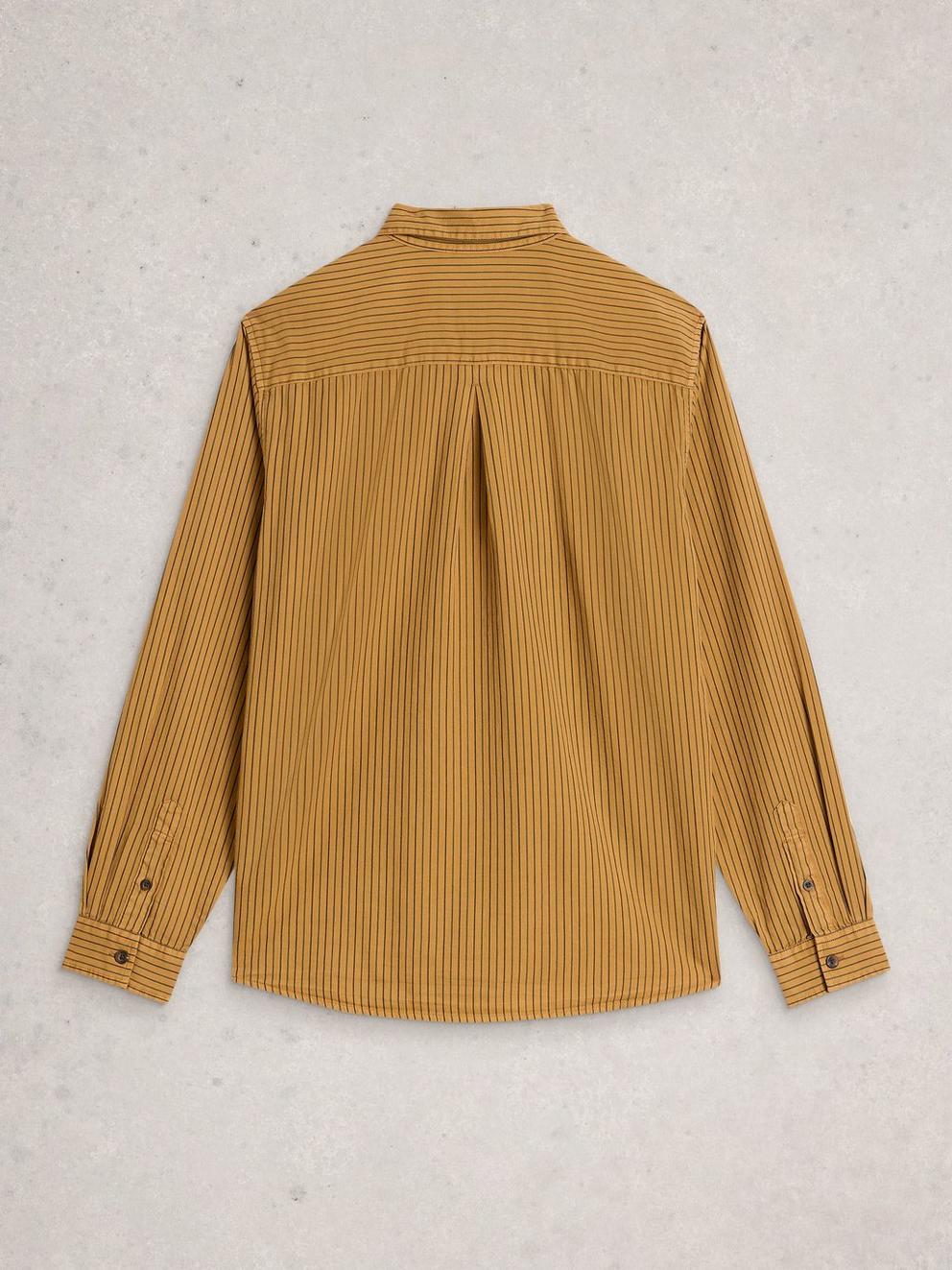 Stripe Twill Shirt in LIGHT TAN - FLAT BACK