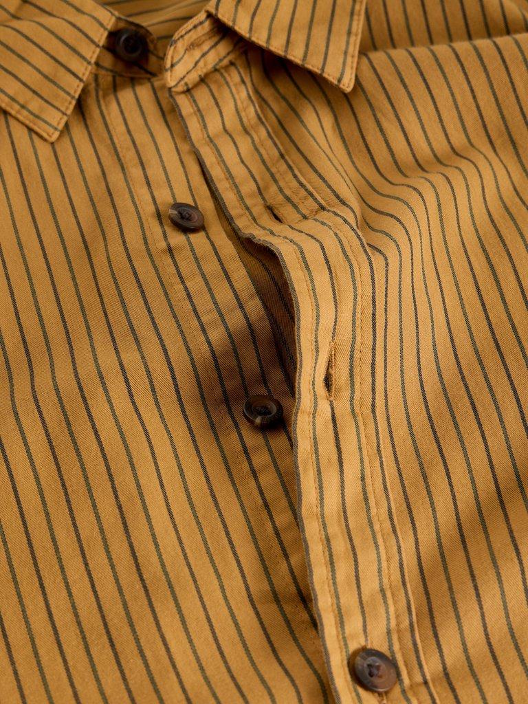 Stripe Twill Shirt in LIGHT TAN - FLAT DETAIL