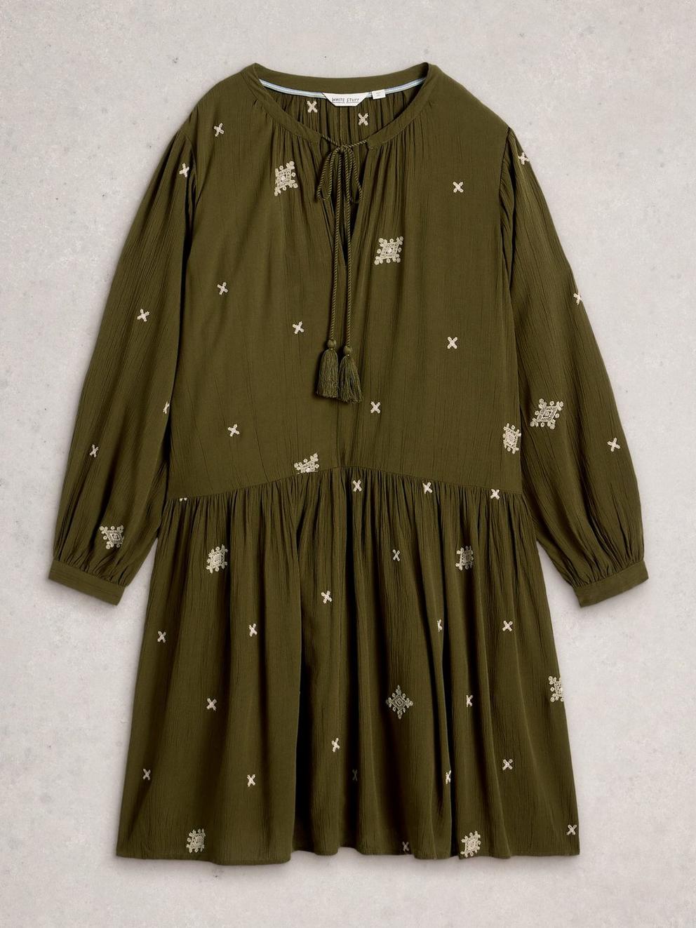 Cammie Swing Dress in DUS GREEN - FLAT FRONT