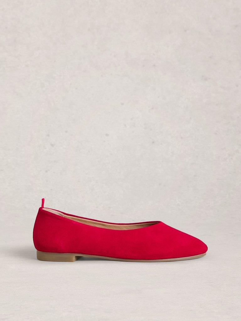 Cheri Ballerina Leather Pump in DK RED - LIFESTYLE