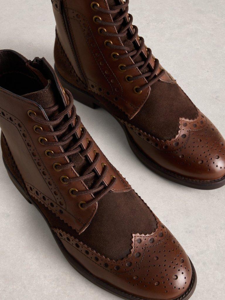Thistle Lace Up Brogue Boot in BROWN MULTI | White Stuff