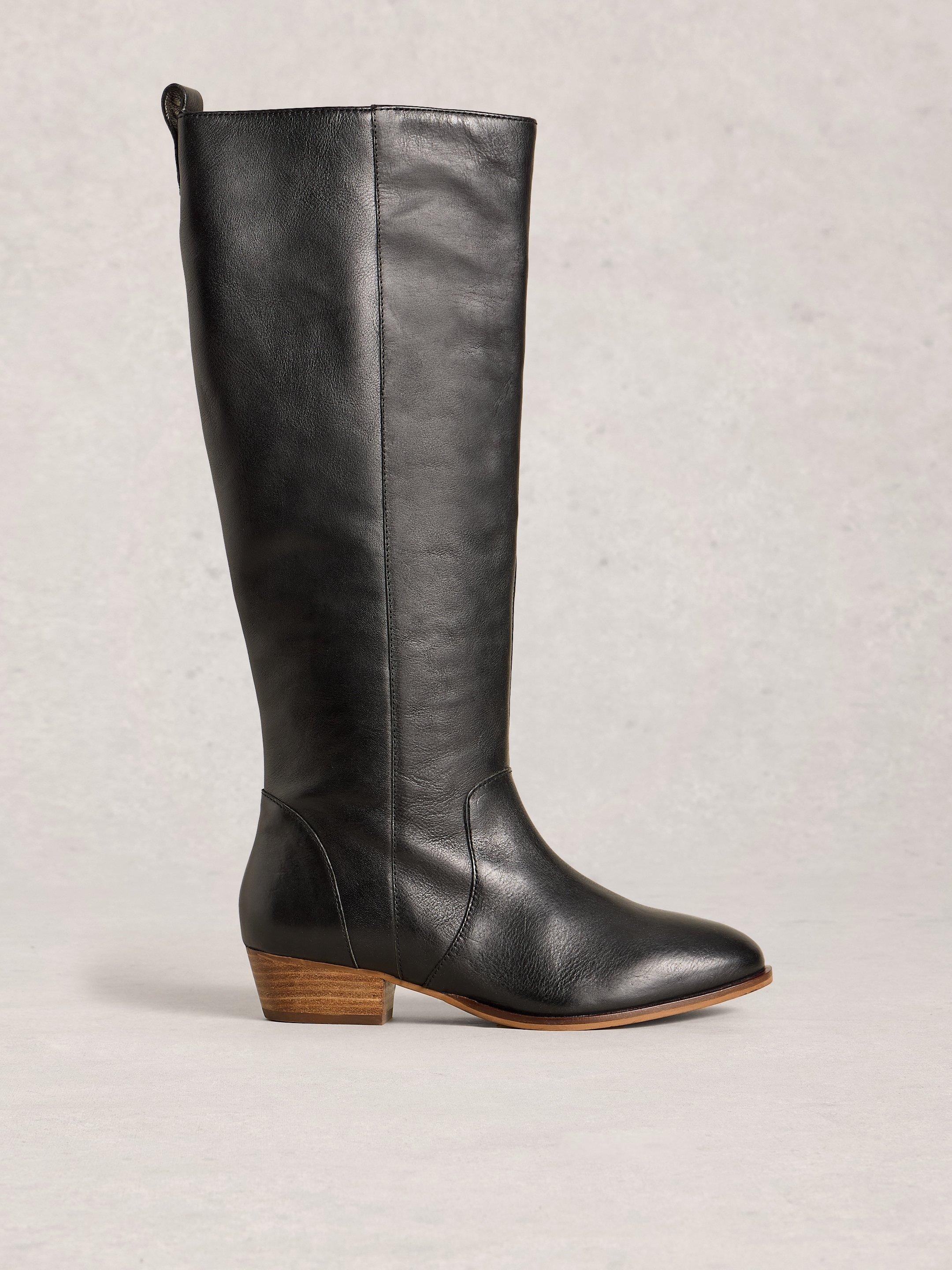 Wide Fit Knee Leather Boot
