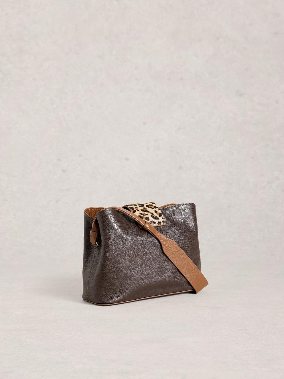 Tabby Convertible Crossbody in DK BROWN - FLAT BACK
