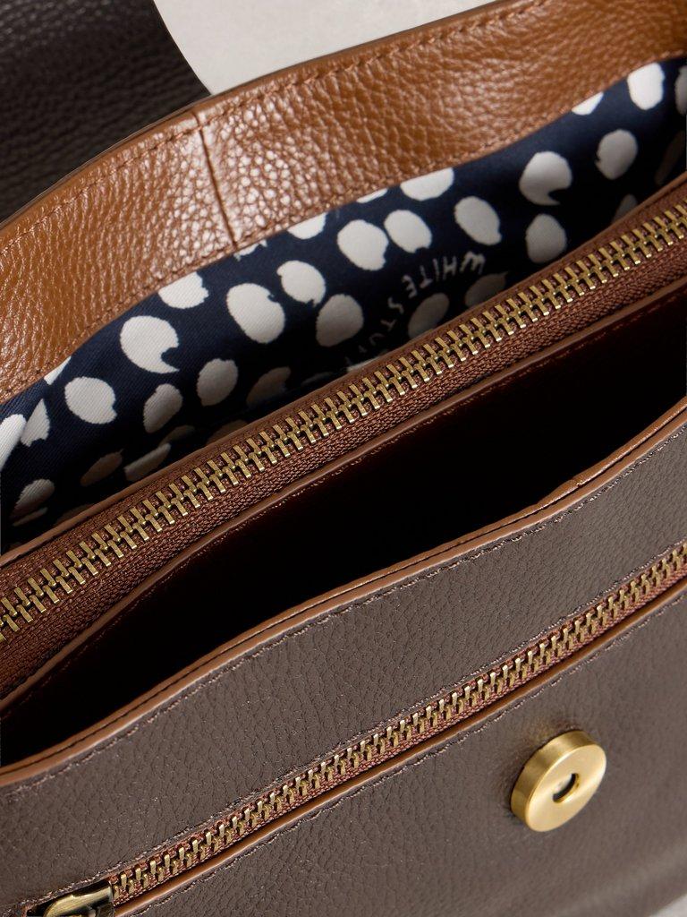 Tabby Convertible Crossbody in DK BROWN - FLAT DETAIL