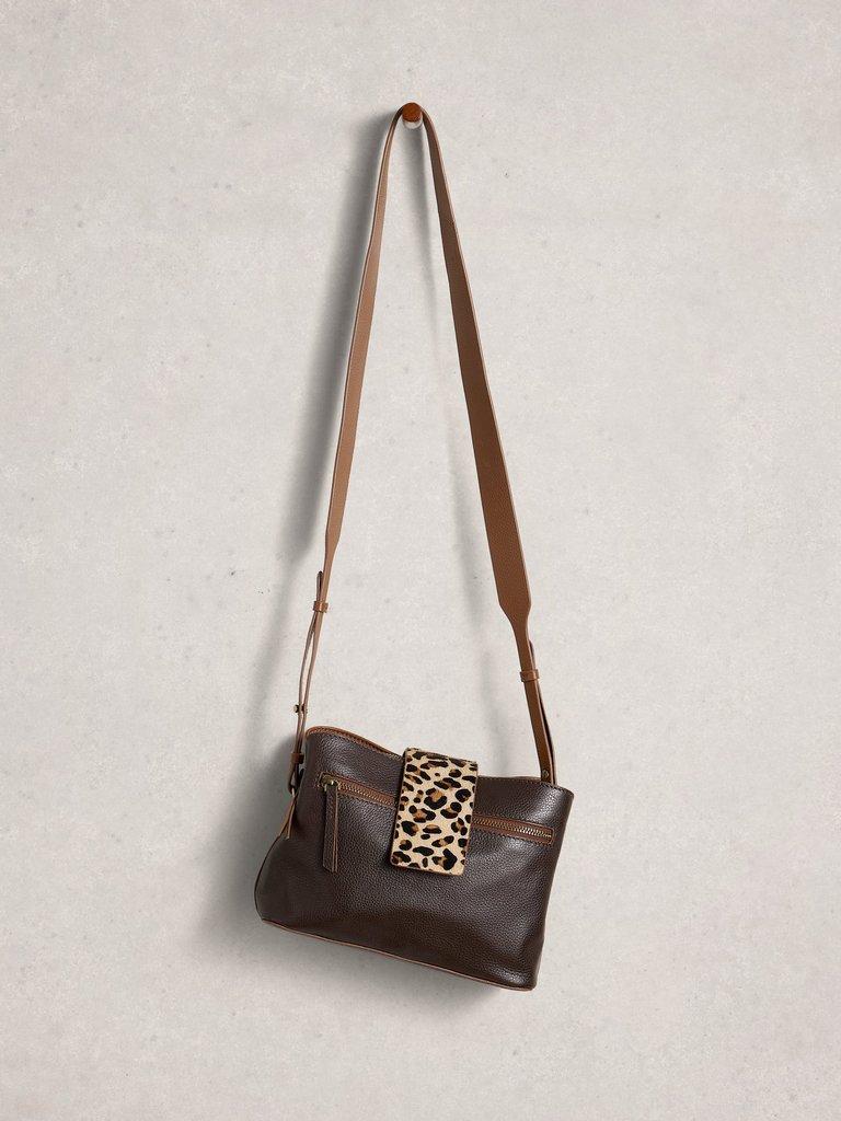 Tabby Convertible Crossbody in DK BROWN - FLAT FRONT