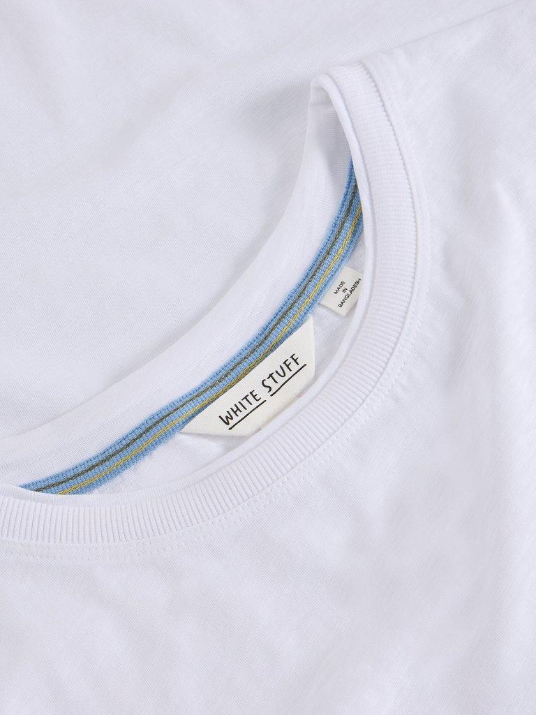 CLARA SHORT SLEEVE TEE in BRIL WHITE - FLAT DETAIL
