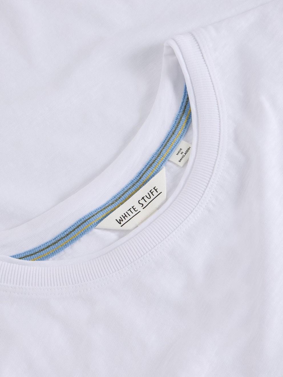CLARA SHORT SLEEVE TEE in BRIL WHITE - FLAT DETAIL