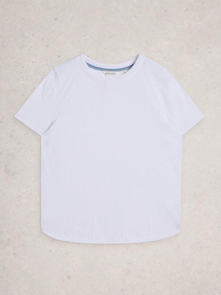 CLARA SHORT SLEEVE TEE in BRIL WHITE - FLAT FRONT