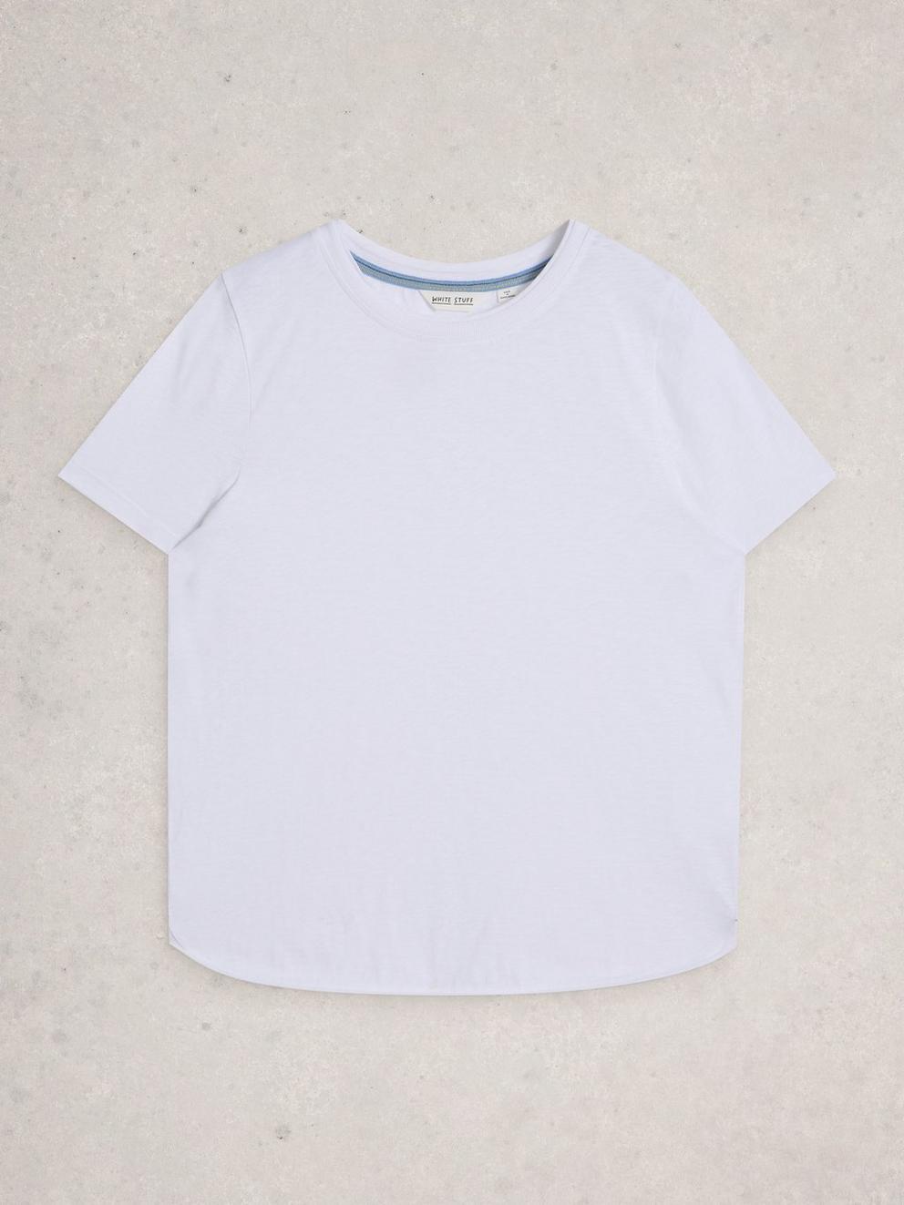 CLARA SHORT SLEEVE TEE in BRIL WHITE - FLAT FRONT