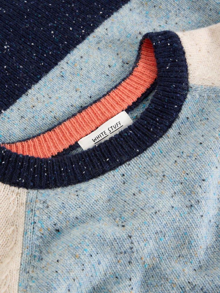 COLOURBLOCK NEP JUMPER in BLUE MLT - FLAT DETAIL