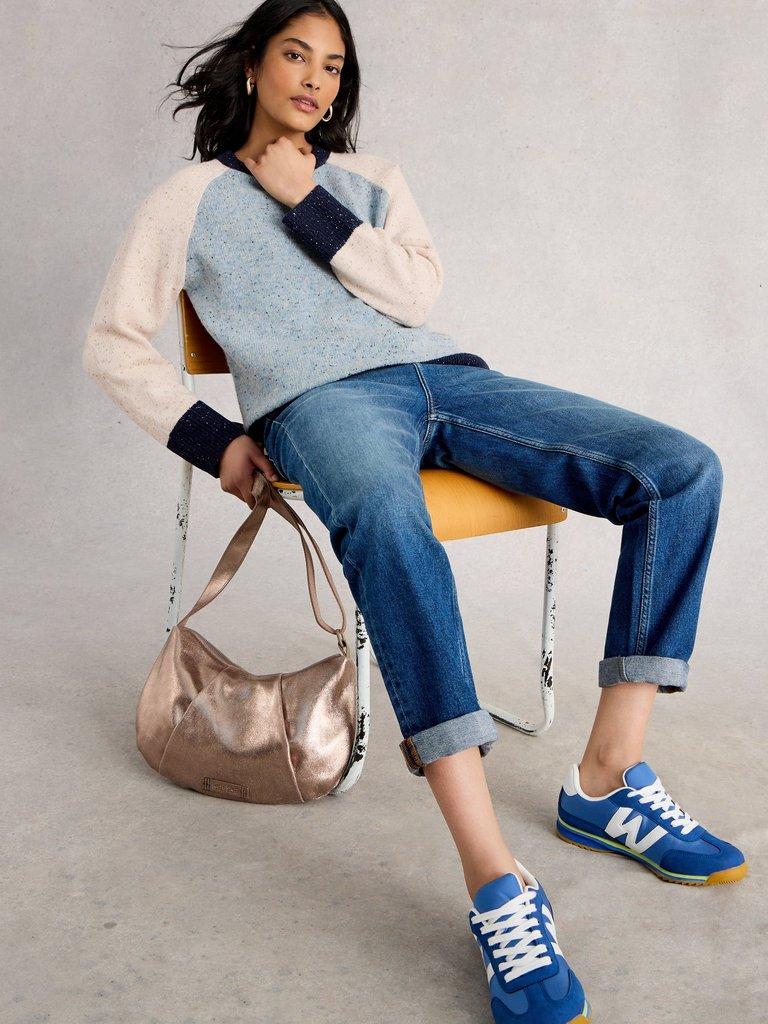 COLOURBLOCK NEP JUMPER in BLUE MLT - LIFESTYLE