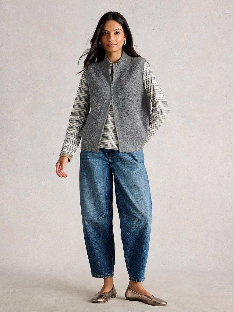 BOUCLE GILET in MID GREY | White Stuff US